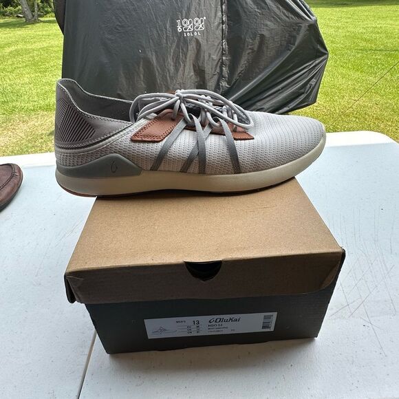 New Olukai Men's Gray and Brown Shoes